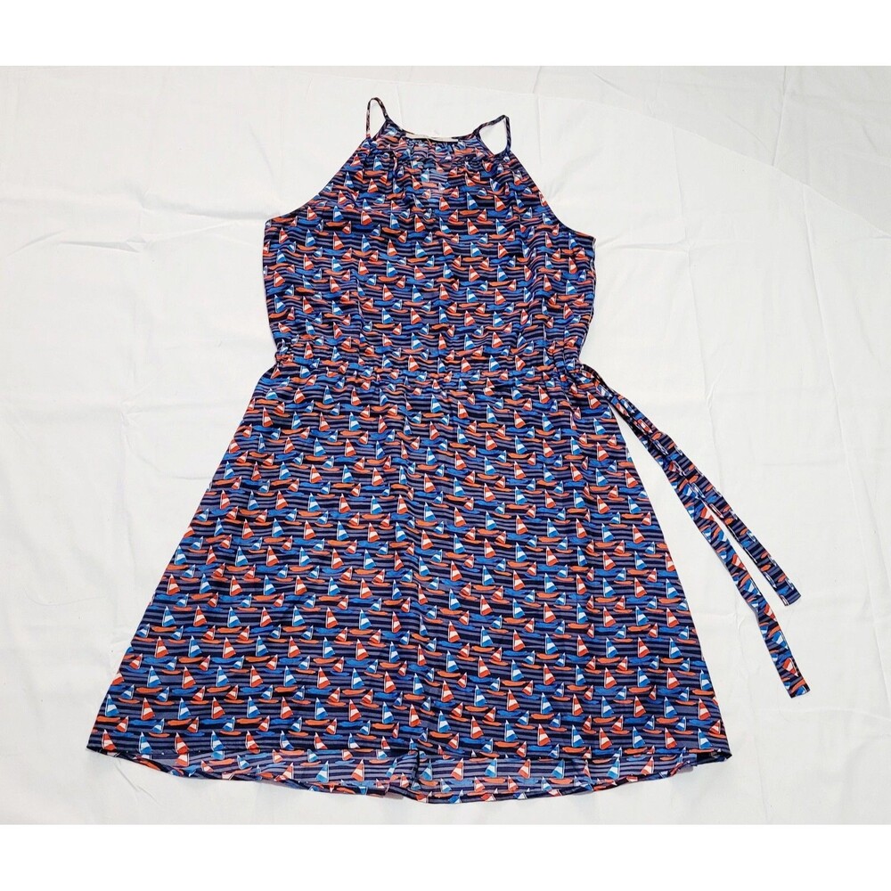 41 Hawthorn Dress Womens Medium  Stitch Fix Sailboat Print Side Tie Sleeveless